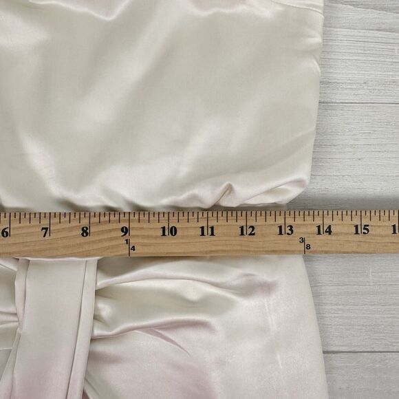 Revolve L'Academie Alicia Satin Midi Dress S Ivory Sleeveless Pleated Si… - Picture 15 of 16